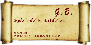 Györök Balázs névjegykártya